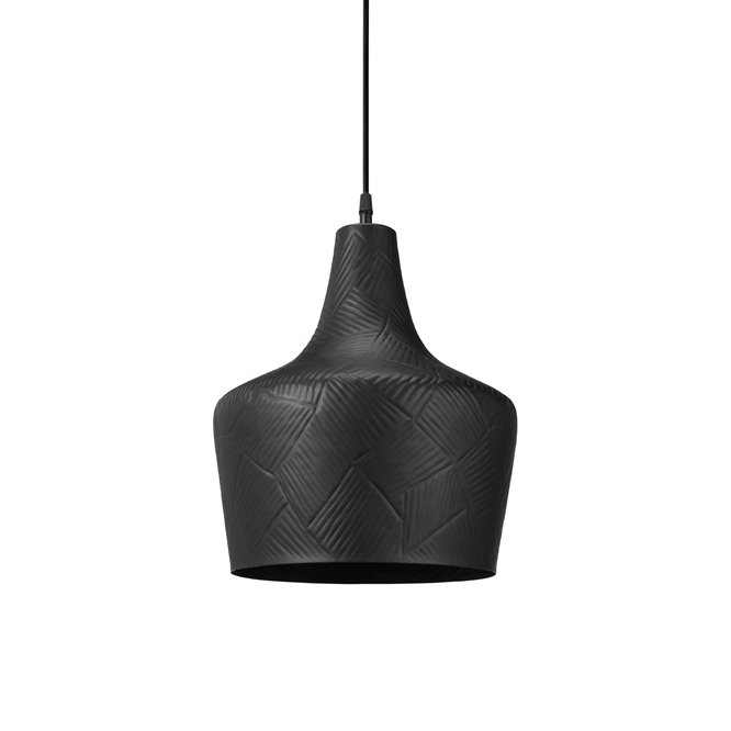 Matalowa lampa wisząca Ribble czarna matowa 25cm